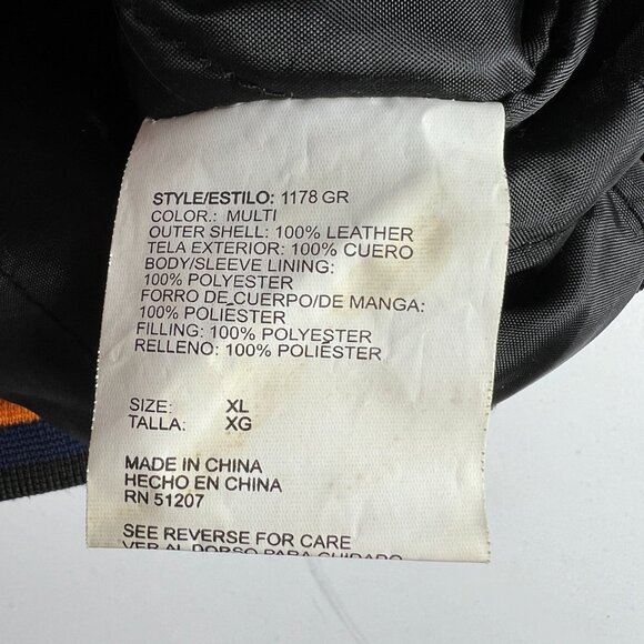 Essex Illinois Fighting Illini Leather Suede Jacket Extra Large Black Full Zip - Picture 9 of 15